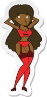 sticker of a cartoon woman in lingerie png