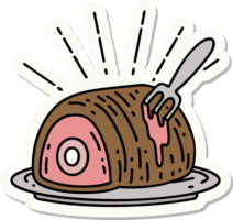 sticker of tattoo style roast beef png