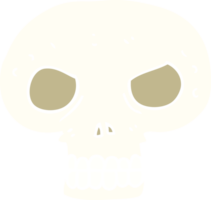 flat color illustration of a cartoon skull png