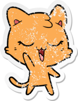 noodlijdende sticker van een happy cartoon kat png