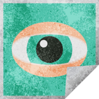 staring eye graphic square sticker png