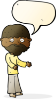 cartoon happy bearded man with speech bubble png