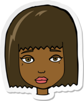 sticker of a cartoon female face png