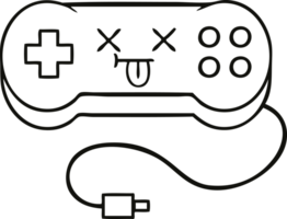 controlador de jogo de desenho de desenho de linha png