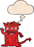cartoon halloween monster and thought bubble in grunge texture pattern style png