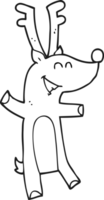black and white cartoon reindeer png