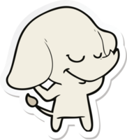 sticker of a cartoon smiling elephant png