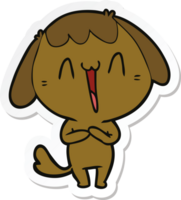 adesivo di un simpatico cane cartone animato png