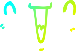 linea a gradiente freddo che disegna un simpatico cartone animato felice faccia png