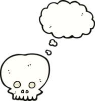 cartoon spooky skull symbol with thought bubble png