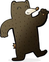 cartoon waving black bear png