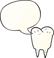 cartoon tooth and speech bubble in smooth gradient style png