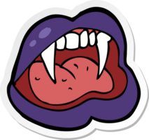 sticker of a cartoon vampire lips png