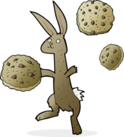 cartoon rabbit with cookies png