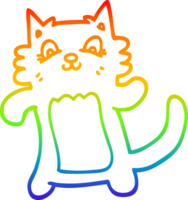 rainbow gradient line drawing cartoon happy cat png