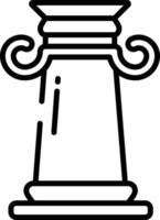 Ionic greek pillar outline illustration vector