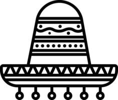 Mexican Hat outline illustration vector