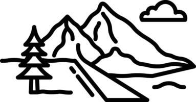 hill landscape outline illustration vector