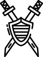 Samurai Shield outline illustration vector