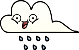 Farbverlauf schattierte Cartoon-Regenwolke png