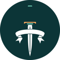 icon with banner of a dagger png