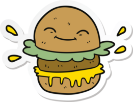 autocollant d'un hamburger de restauration rapide de dessin animé png