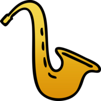 saxophone musical de dessin animé ombragé dégradé png