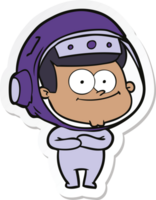 sticker of a happy astronaut cartoon png