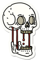 tattoo style sticker of a skull png