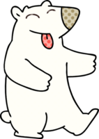 quirky comic book style cartoon polar bear png