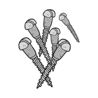 comic book style cartoon screws png