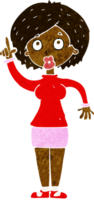 mulher de desenho animado com ideia png