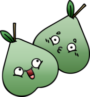 gradient shaded cartoon green pear png