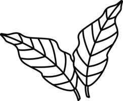 Leaf outline illustration vector