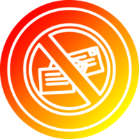 no mail circular in hot gradient spectrum png