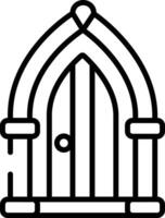 Castle door outline illustration vector