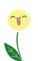 quirky hand drawn cartoon happy flower png