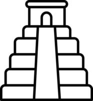 Chichen itza outline illustration vector