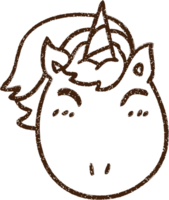 dessin au fusain de visage de licorne png