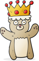 cartoon teddy bear wearing crown png