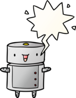 cute cartoon robot and speech bubble in smooth gradient style png