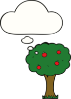 Cartoon-Apfelbaum und Gedankenblase png
