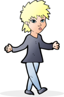 cartoon woman shrugging shoulders png