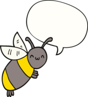 cute cartoon bee and speech bubble png