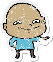 distressed sticker of a cartoon creepy guy png