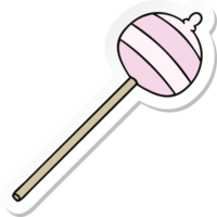 sticker of a quirky hand drawn cartoon lolipop png