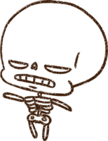 desenho de carvão de esqueleto com raiva png