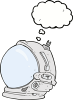 casque d'astronaute de dessin animé avec bulle de pensée png