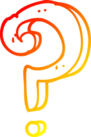 warm gradient line drawing cartoon question mark png