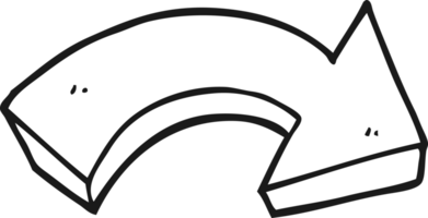 black and white cartoon pointing arrow png